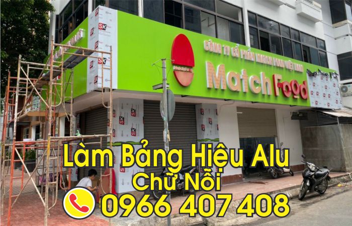 Gia công làm bảng hiệu alu chữ nổi - Liên hệ: 0966.407.408 Gia công làm bảng hiệu alu chữ nổi