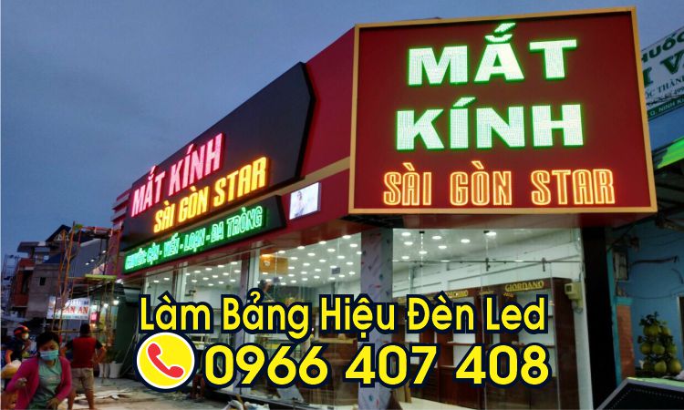 bảng hiệu đèn led - mắt kính