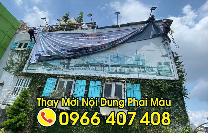cải tạo thay mới bạt quảng cáo - sửa chữa bảng hiệu