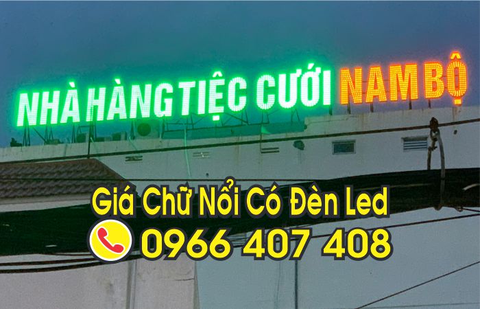 giá chữ nổi có đèn led