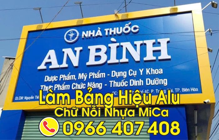 làm bảng hiệu alu chữ nổi - nhựa mica - Liên hệ: 0966.407.408 làm bảng hiệu alu chữ nổi - nhựa mica