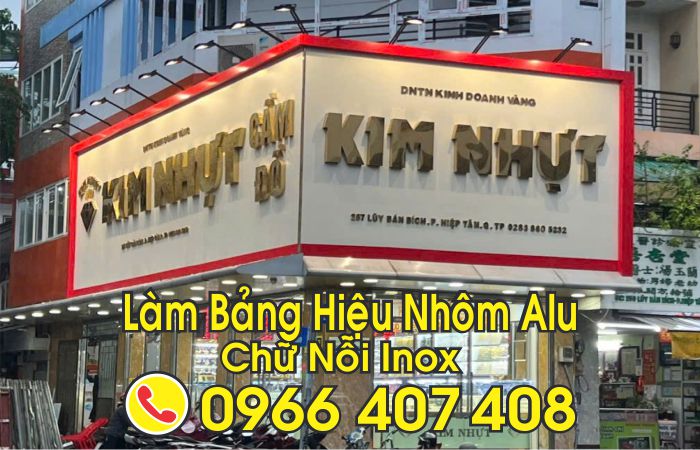 làm bảng hiệu alu giá rẻ - chữ inox - Liên hệ: 0966.407.408 làm bảng hiệu alu giá rẻ - chữ inox