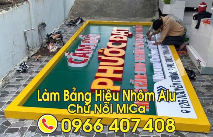 làm bảng hiệu alu giá rẻ - chữ nổi mica - Liên hệ: 0966.407.408 làm bảng hiệu alu giá rẻ - chữ nổi mica