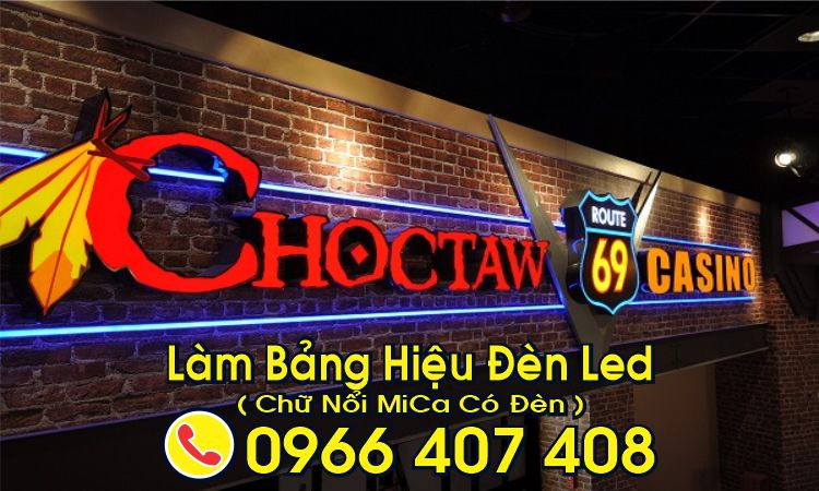 làm bảng hiệu đèn led chữ nổi mica có đèn led