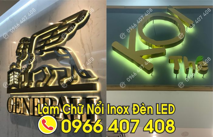 làm chữ nổi inox - Đèn Led, Liên Hệ: 0966.407.408 làm chữ nổi inox - Đèn Led