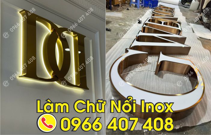 làm chữ nổi inox - Liên Hệ: 0966.407.408 làm chữ nổi inox