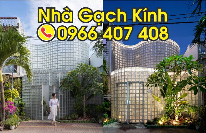 nhà gạch kính - tường gạch kính