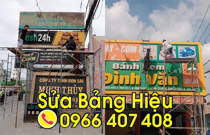 sửa bảng hiệu - sửa bảng hiệu nhôm alu