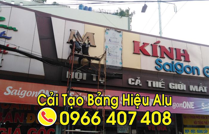 sửa chữa bảng hiệu - sửa bảng hiệu nhôm alu