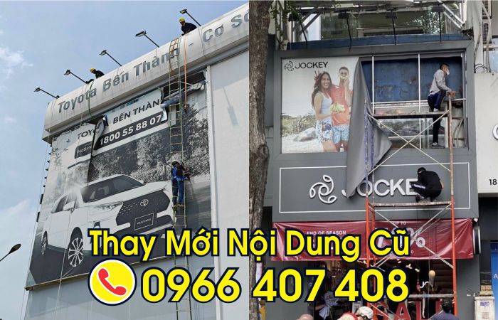 sửa chữa bảng hiệu - thay nội dung cũ