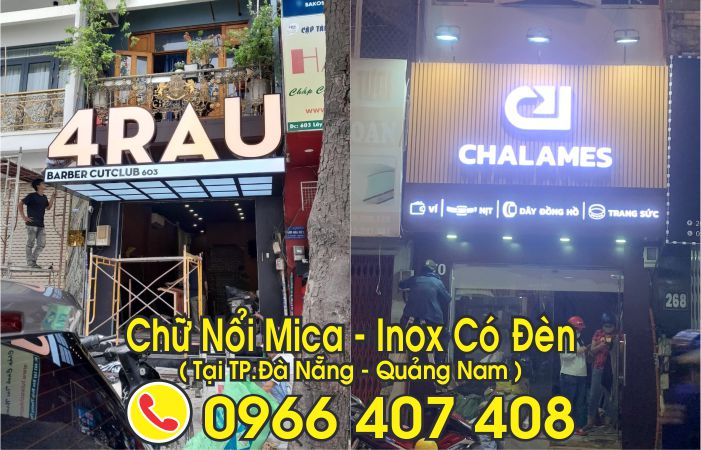 chữ đèn led tại đà nẵng - giá chữ nổi mica, inox đà nẵng - quảng nam