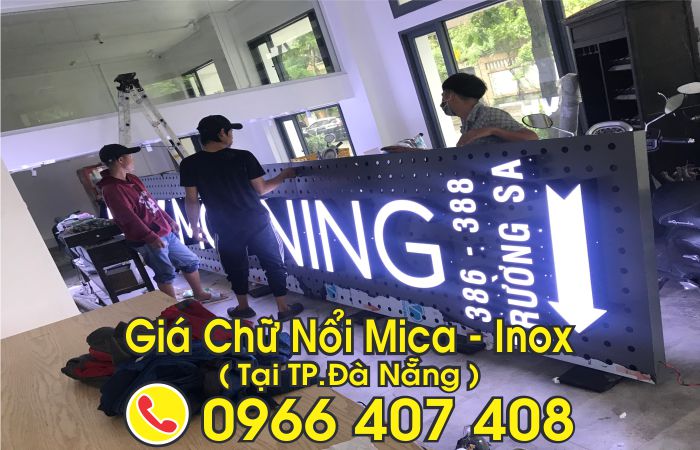 giá chữ nổi mica, inox đà nẵng - làm chữ nổi mica, inox tại đà nẵng