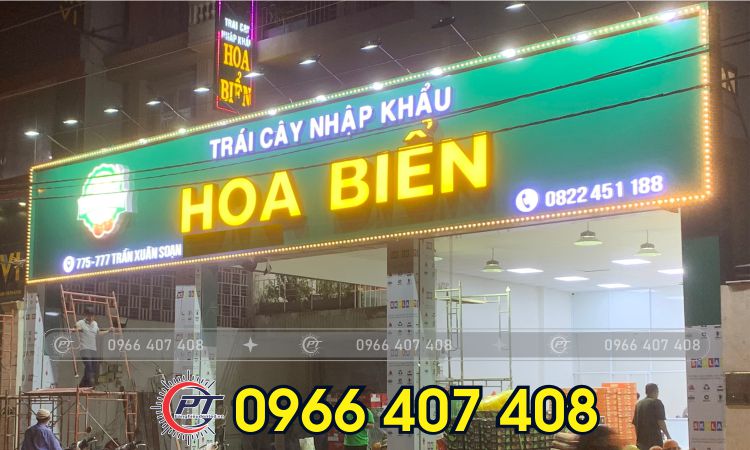 làm bảng hiệu đèn led tại đà nẵng giá rẻ - trên nền nhôm alu