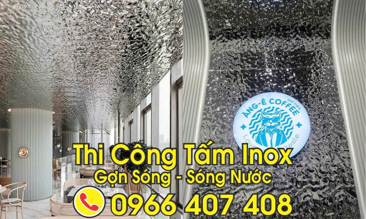 thi công tấm inox sóng nước