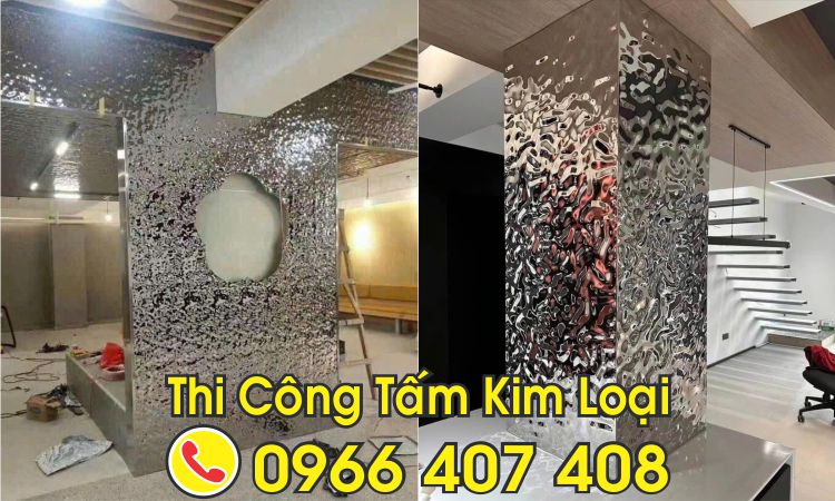 thi công tấm kim loại inox sóng nước giá rẻ tại TP.HCM