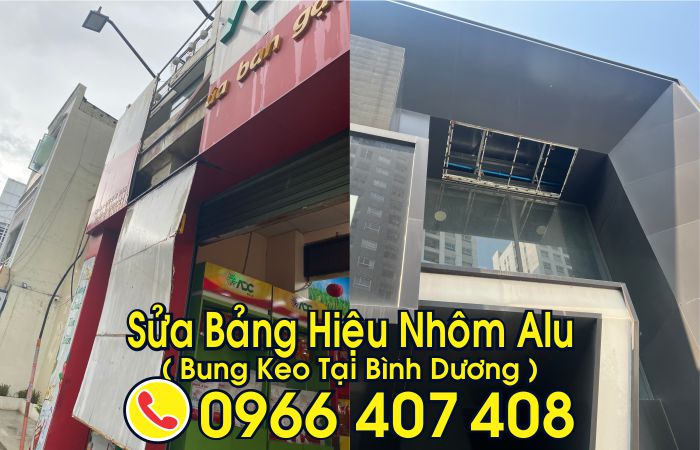 sửa bảng hiệu nhôm alu tại bình dương - sửa bảng hiệu tại bình dương