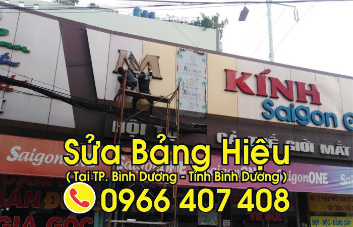 sửa bảng hiệu tại bình dương , sửa bảng hiệu nhôm alu tại bình dương