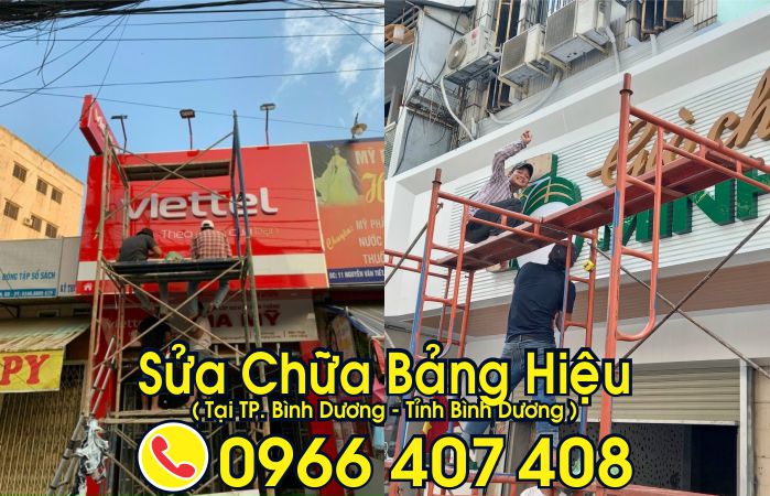 sửa chữa bảng hiệu tại bình dương - sửa bảng hiệu đèn led tại bình dương