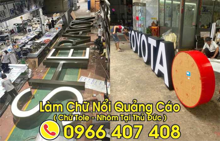 chữ tole ( tôn ) - nhôm , làm chữ nổi quảng cáo tại thủ đức giá rẻ