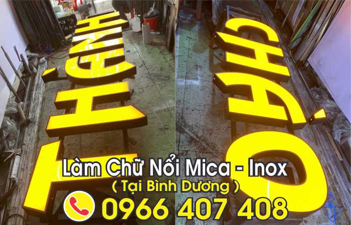 làm chữ nổi mica, inox tại bình dương - tp. thủ dầu một