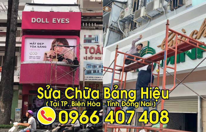 sửa chữa bảng hiệu tại biên hòa - sửa bảng hiệu nhôm alu tại biên hòa