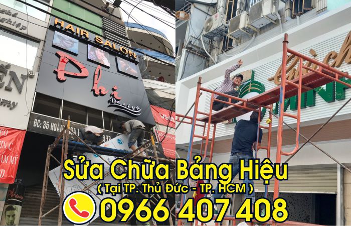 sửa chữa bảng hiệu tại thủ đức - sửa bảng hiệu nhôm alu tại thủ đức