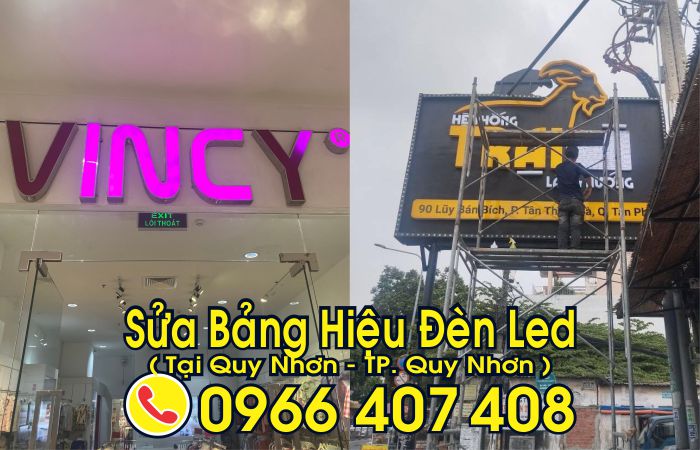 sửa đèn led trong chữ không sáng - sửa bảng hiệu đèn led tại quy nhơn - sửa bảng led tại quy nhơn