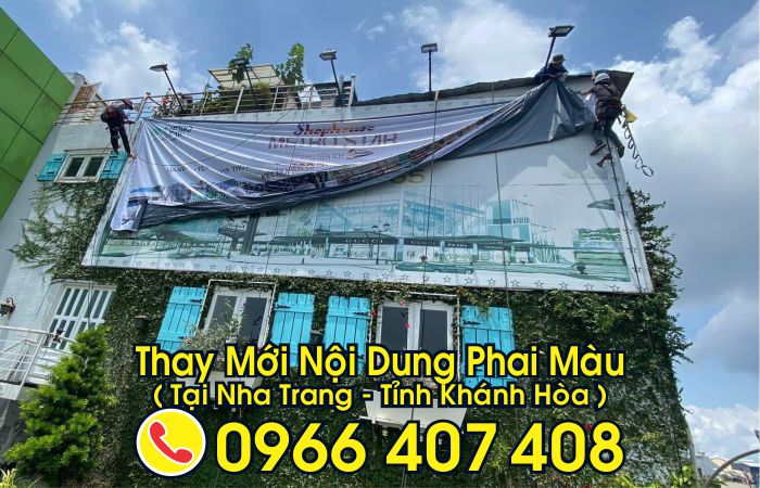 thay mới bạt quảng cáo - giá sửa bảng hiệu nha trang - Liên hệ: 0966.407.408 thay mới bạt quảng cáo - giá sửa bảng hiệu nha trang