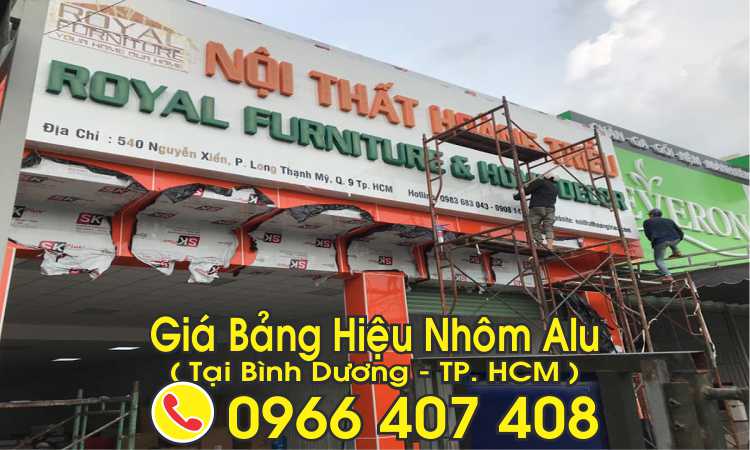 giá bảng hiệu alu chữ nổi bình dương