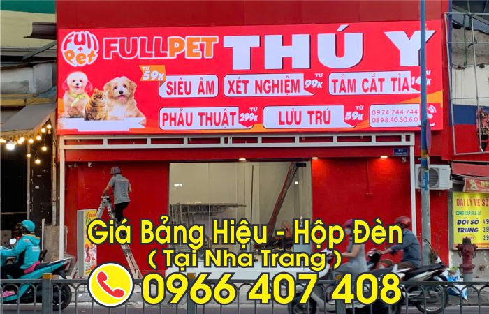 giá hộp đèn bảng hiệu tại nha trang - làm bảng hiệu hộp đèn tại nha trang