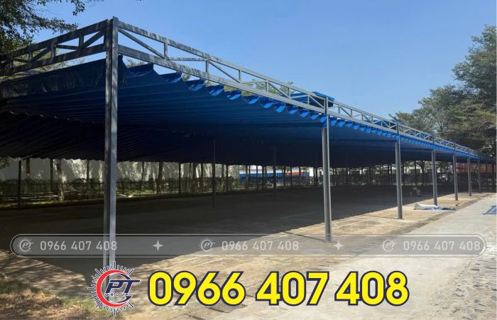 giá thi công mái bạt xếp bạt kéo cho chung cư