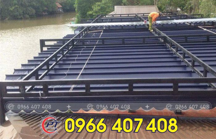 giá thi công mái bạt xếp bạt kéo nhà hàng - quán nhậu