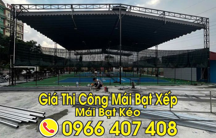 giá thi công mái bạt xếp bạt kéo - thi công mái bạt xếp bạt kéo giá rẻ