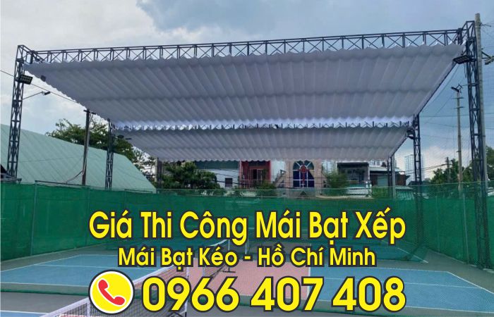 giá thi công mái bạt xếp bạt kéo - thi công mái xếp bạt kéo tại hồ chí minh