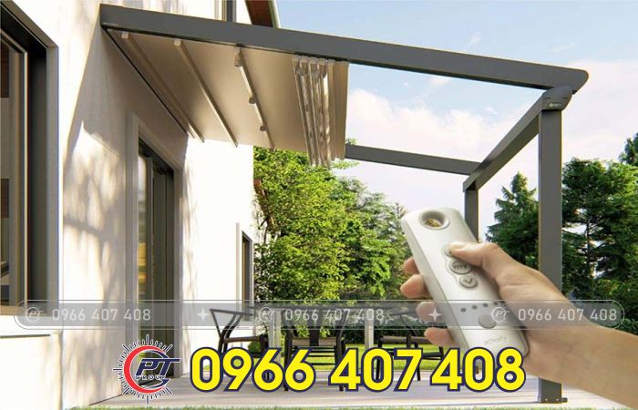 làm mái xếp mái hiên bạt kéo tự động
