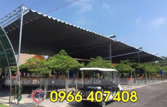làm mái xếp mái hiên mái kéo BBQ hoặc buffet