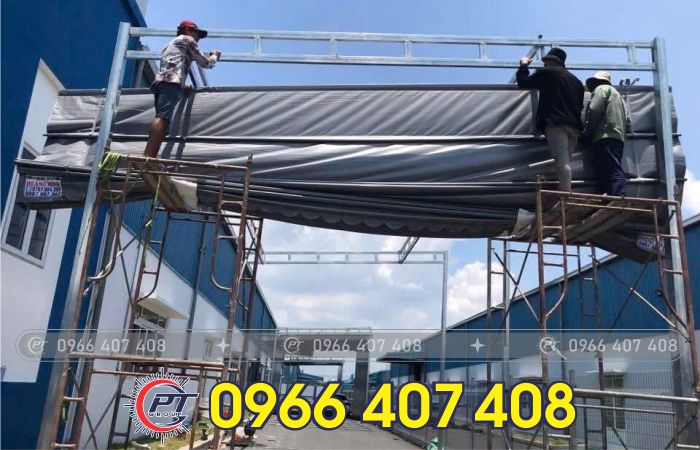 thi công làm mái xếp mái hiên mái kéo