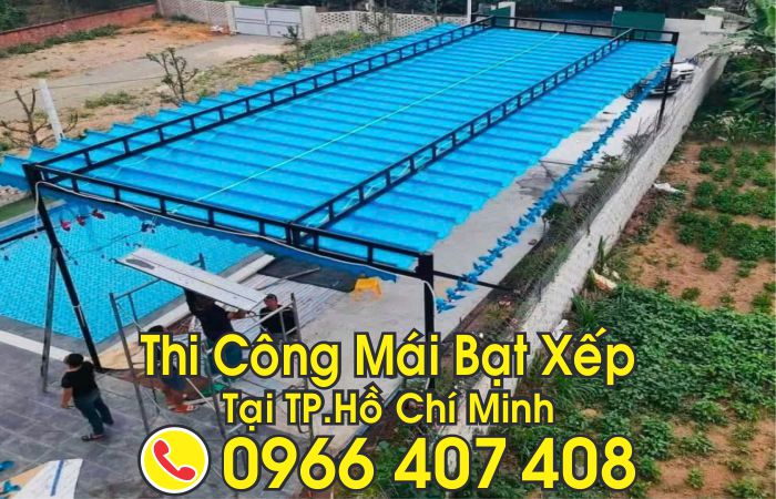 thi công mái xếp bạt kéo tại hồ chí minh