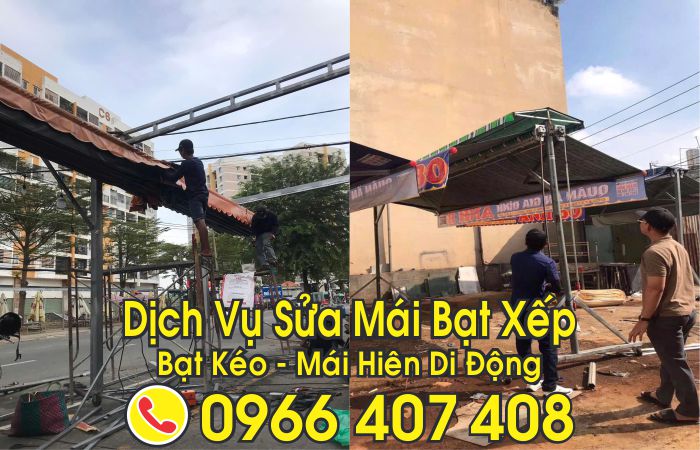 dịch vụ sửa mái bạt xếp bạt kéo - sửa mái xếp mái kéo mái hiên di động