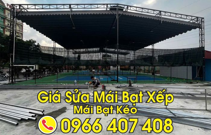 giá sửa mái bạt xếp bạt kéo