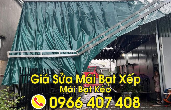 giá thay bạt mái xếp mái kéo - thay bạt mái hiên di động