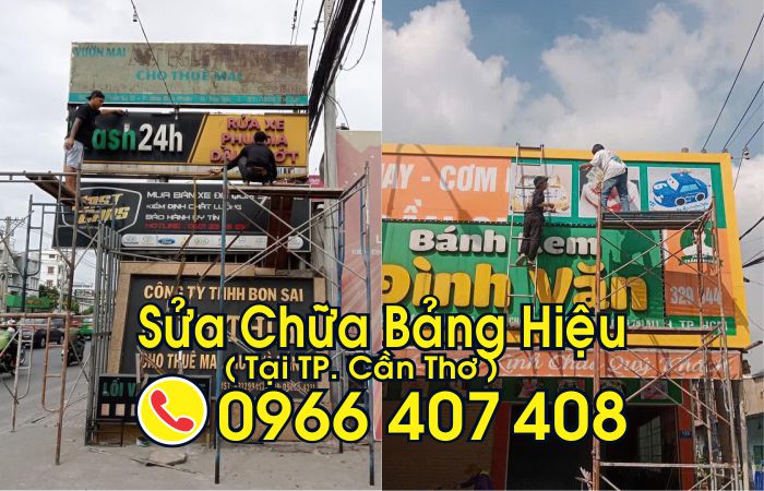 sửa bảng hiệu tại cần thơ - sửa bảng hiệu nhôm alu tại cần thơ
