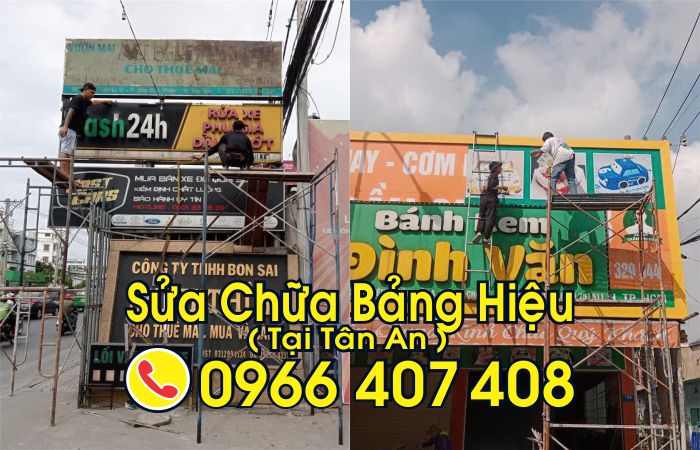 sửa bảng hiệu tại tân an - sửa bảng hiệu nhôm alu tại tân an