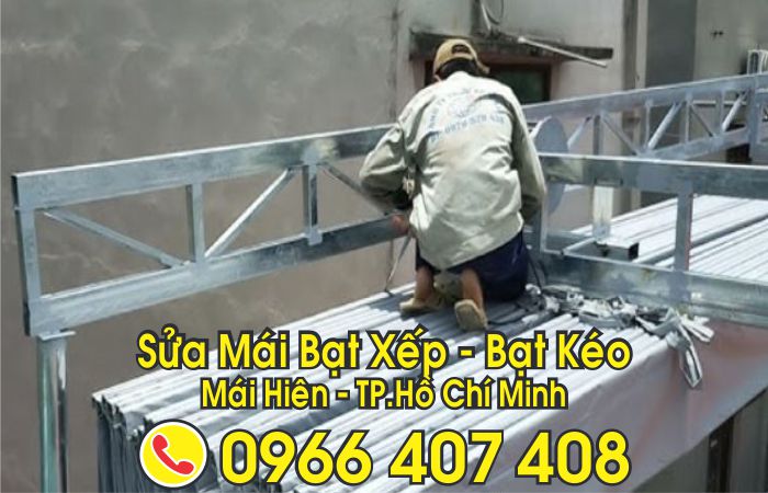 sửa mái bạt xếp bạt kéo - mái kéo bị kẹt, trượt không êm