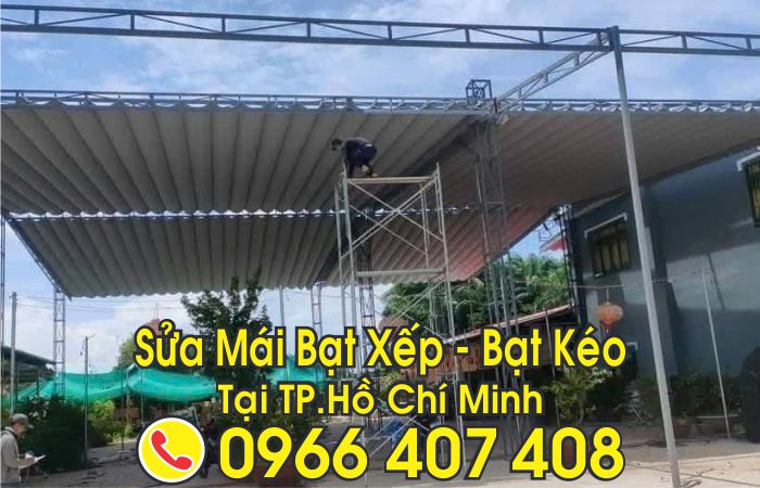 sửa mái bạt xếp bạt kéo - sửa mái xếp mái kéo mái hiên di động