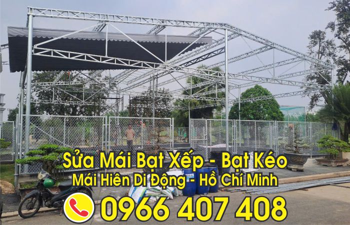 sửa mái bạt xếp bạt kéo tại hồ chí minh - giá thay bạt mái xếp mái kéo - sửa mái xếp mái kéo mái hiên di động