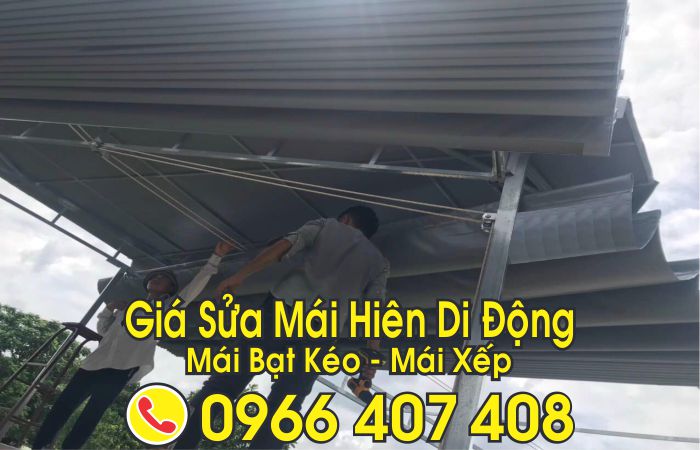 thay bạt mái hiên di động - sửa mái xếp mái kéo mái hiên di động
