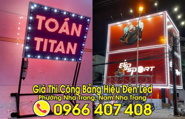 bảng hiệu đèn led tại nha trang - giá bảng hiệu đèn led nha trang