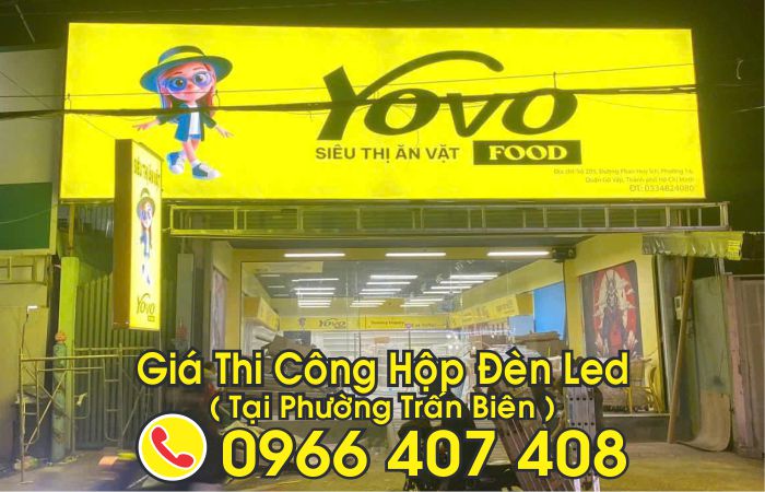 giá bảng hiệu đèn led trấn biên - thi công hộp đèn led tại trấn biên
