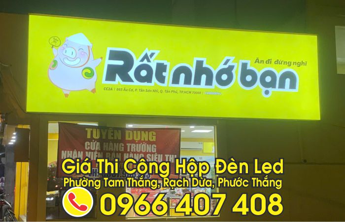 giá bảng hiệu đèn led vũng tàu - thi công hộp đèn led tại vũng tàu